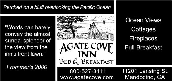 Agate Cove Inn ad for Mendocino Music Festival