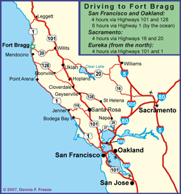Driving Map for Mendocino Coast Driving Map for Mendocino Coast