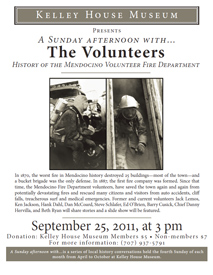 Poster for A Sunday Afternoon With program at Kelley House Museum, Mendocino