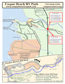 Property Map for Caspar Beach RV Park and Campground