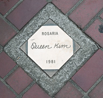 Example Plaque for a Rose Queen at the Rose Test Garden