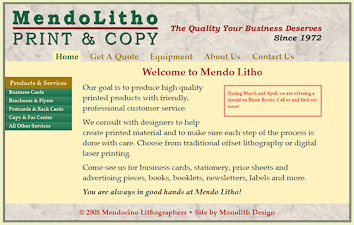 Mendo Litho, Print Shop in Fort Bragg, CA (MendoLitho.com)