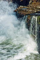 Stornetta Waterfall Drops into Pacific Ocean, Mendocino Coast